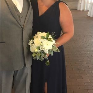 David’s bridal navy bridesmaid dress